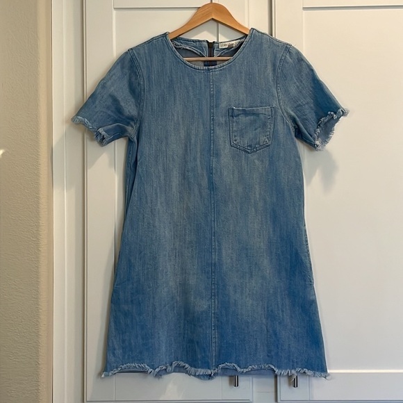 Love Fire DISTRESSED JEAN DRESS SIZE S Western Boho Beachy Festival - Picture 7 of 15